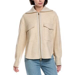 Moncler Womens  Wool-Blend Jacket, Beige